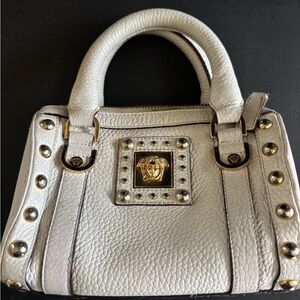 Versace Vintage White Leather Mini Handbag